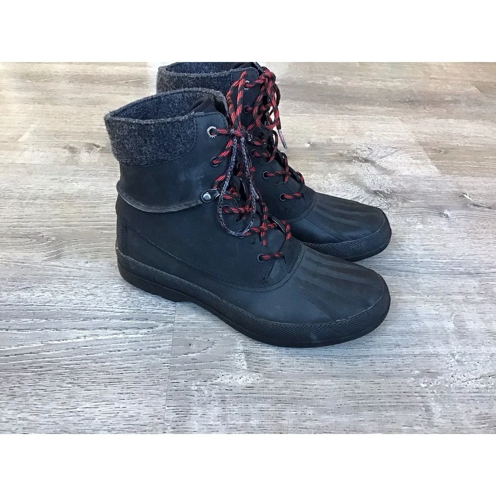 Sperry Gloucester Cold Bay Mens Size 10.5 M Duck Boots Black Boots STS14381